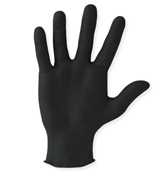 VENTYV® NITRILE PF CORE 5.0 BLACK ORCA GLOVES TEXTURED ROLLED SIZE S 100/PKG