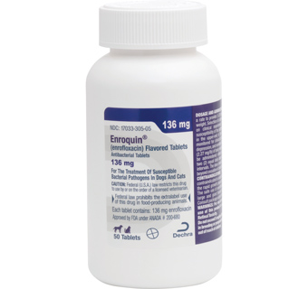 ENROQUIN® ENROFLOXACIN FLAVORED TABLETS 136 MG 50/BOTTLE (RX)
