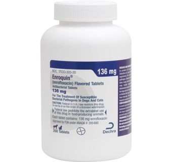 ENROQUIN® ENROFLOXACIN FLAVORED TABLETS 136 MG 200/BOTTLE