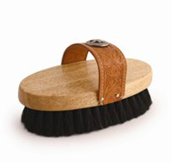 LEGENDS™ SOFT BLACK HORSEHAIR/POLY SMALL WESTERN-STYLE FINISHING BRUSH 7.5 IN