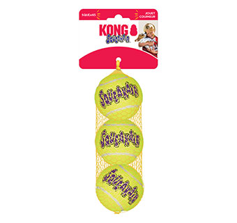 KONG® SQUEAKAIR® BALLS MEDIUM YELLOW 3/PKG