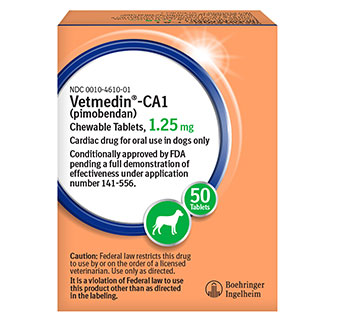 VETMEDIN®-CA1 (PIMOBENDAN) CHEWABLE TABLETS FOR DOGS 1.25 MG 50/BOTTLE (RX)