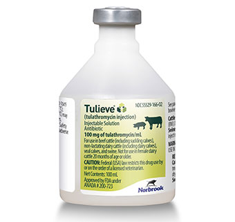 TULIEVE® (TULATHROMYCIN INJECTION) INJECTABLE SOLUTION 100MG/ML 100ML 1/PKG