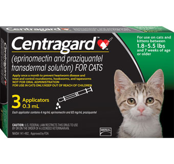 CENTRAGARD CAT GREEN 1.8-5.5 LB 10X3S (RX) (SOLD IN HAWAII ONLY)