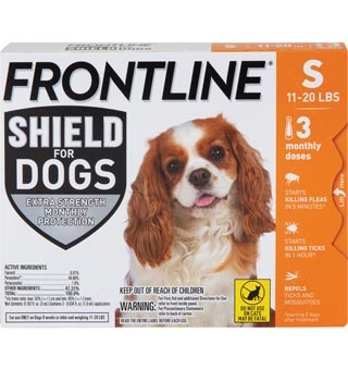 FRONTLINE SHIELD K9 11-20LB ORANGE 10X3DS (SOLD IN HAWAII ONLY)