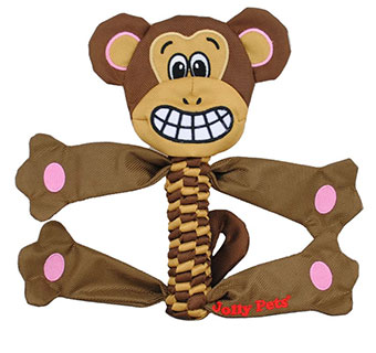 JOLLY PETS® FLATHEADS DOG TOY MONKEY SMALL 1/PKG