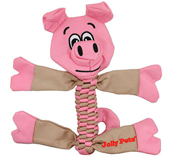 JOLLY PETS® FLATHEADS DOG TOY PIG SMALL 1/PKG