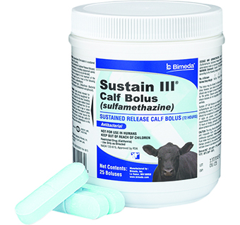 SUSTAIN III® CALF BOLUS (SULFAMETHAZINE) SUSTAINED RELEASE 72 HR 25/PKG (RX)