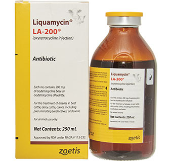 LIQUAMYCIN® LA-200® (OXYTETRACYCLINE) INJECTION 200 MG/ML 250 ML 1/PKG (RX)