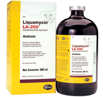 LIQUAMYCIN® LA-200® (OXYTETRACYCLINE) INJECTION 200 MG/ML 500 ML 1/PKG (RX)