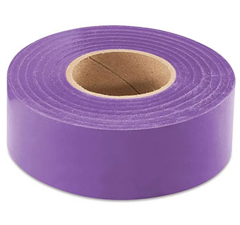 FLAGGING TAPE NO ADHESIVE 300 FT X 1-3/16 IN PURPLE 1/PKG