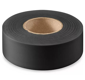 FLAGGING TAPE NO ADHESIVE 300 FT X 1-3/16 IN BLACK 1/PKG