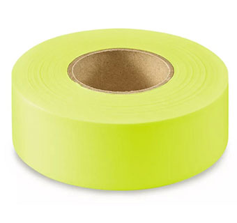 FLAGGING TAPE NO ADHESIVE 150 FT X 1-3/16 IN FLUORESCENT YELLOW 1/PKG