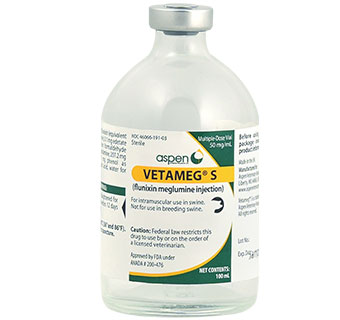 VETAMEG® S (FLUNIXIN MEGLUMINE INJECTION) 50 MG/ML 100 ML 1/PKG (RX)