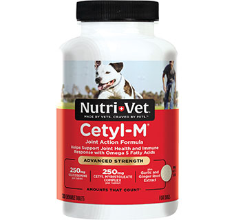 CETYL-M® JOINT ACTION FORMULA FOR DOGS 120 CHEWABLE TABLETS/BOTTLE