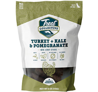 TREAT COLLECTIVE TURKEY+KALE & POMEGRANATE MINI JERKY STICKS 5 OZ 1/PKG
