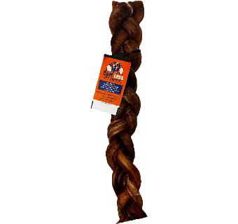 BULL STICK DOG TREATS BRAIDED 12 IN 25/PKG