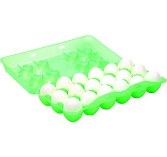 CHICKEN EGG TRAY SUITE PLASTIC 18EGG GRN