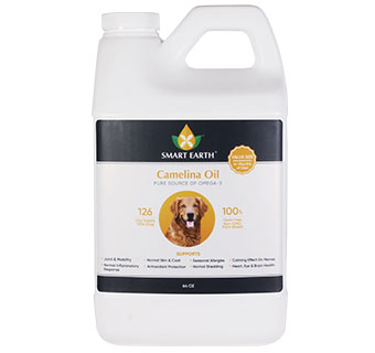 SMART EARTH CAMELINA OMEGA 3 OIL FOR DOGS & CATS 64 OZ JUG W/ PUMP 1/PKG