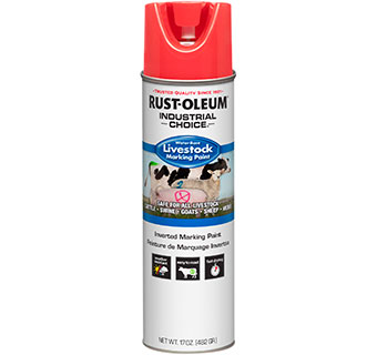 INDUSTRIAL CHOICE® INVERTED LIVESTOCK MARKING PAINT FLUORESCENT RED 17 OZ