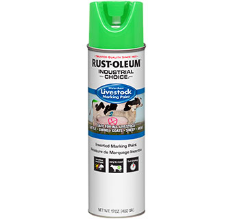 INDUSTRIAL CHOICE® INVERTED LIVESTOCK MARKING PAINT FLUORESCENT GREEN 17 OZ