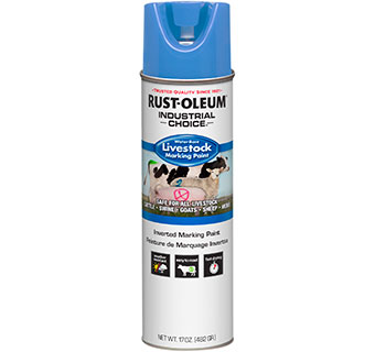 INDUSTRIAL CHOICE® INVERTED LIVESTOCK MARKING PAINT FLUORESCENT BLUE 17 OZ