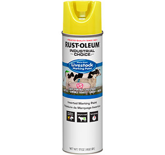 INDUSTRIAL CHOICE® INVERTED LIVESTOCK MARKING PAINT FLUORESCENT YELLOW 17 OZ