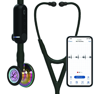 3M™ LITTMANN® CORE DIGITAL STETHOSCOPE RAINBOW CHESTPIECE BLACK 27 IN