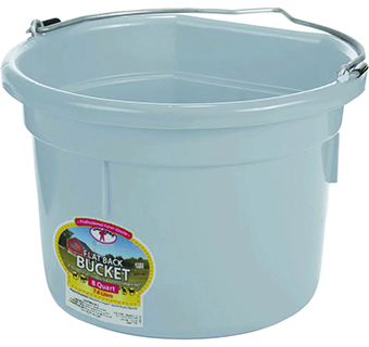 LITTLE GIANT® FLAT BACK PLASTIC BUCKET COOL GRAY 8 QUART 1/PKG