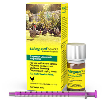 SAFE-GUARD® AQUASOL FENBENDAZOLE DEWORMER FOR CHICKENS 200 MG/ML 3 ML 1/PKG