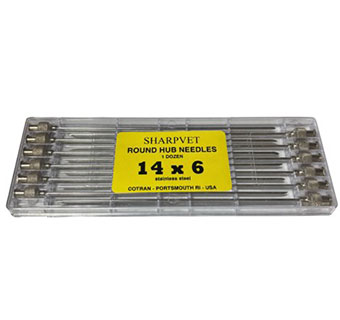 SHARPVET® ROUND HUB NEEDLES 14 G X 6 IN 12/PKG