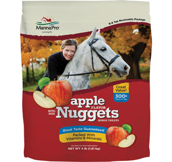 MANNA PRO BITE-SIZE NUGGETS HORSE TREATS APPLE FLAVOR 4 LB 1/PKG