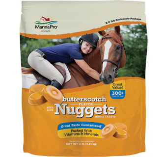 MANNA PRO BITE-SIZE NUGGETS HORSE TREATS BUTTERSCOTCH FLAVOR 4 LB 1/PKG