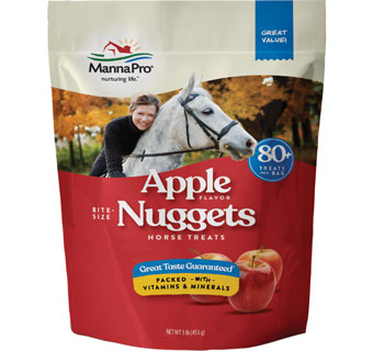 MANNA PRO BITE-SIZE NUGGETS HORSE TREATS APPLE FLAVOR 1 LB 1/PKG