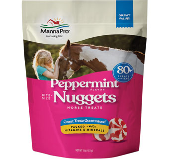 MANNA PRO BITE-SIZE NUGGETS HORSE TREATS PEPPERMINT FLAVOR 1 LB 1/PKG