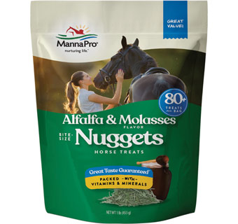 MANNA PRO BITE-SIZE NUGGETS HORSE TREATS ALFALFA & MOLASSES FLAVOR 1 LB 1/PKG