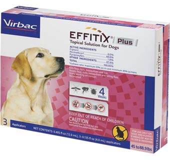 EFFITIX® PLUS TOPICAL SOLUTION FOR DOGS LARGE 45-88.9 LB 3 DOSE