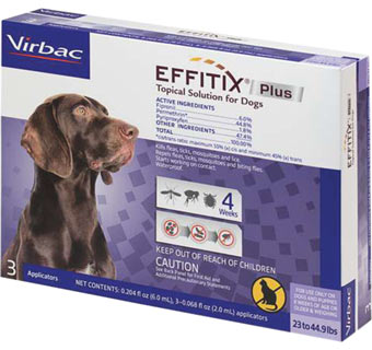 EFFITIX® PLUS TOPICAL SOLUTION FOR DOGS MEDIUM 23-44.9 LB 3 DOSE