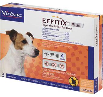 EFFITIX® PLUS TOPICAL SOLUTION FOR DOGS SMALL 11-22.9 LB 3 DOSE