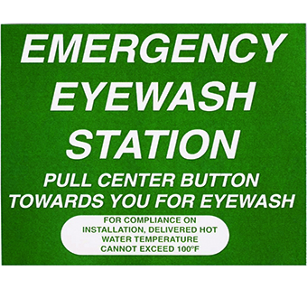 AQUASAFE® EYEWASH LABEL 3.5 IN X 4 IN 1/PKG