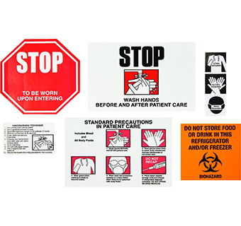 INFECTION CONTROL LABELS VARIETY PACK 5/PKG