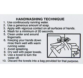 HANDWASHING TECHNIQUE LABELS 2.75 IN X 4 IN 5/PKG