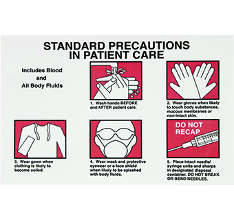 STANDARD PRECAUTIONS LABELS 5.5 IN X 8 IN 5/PKG