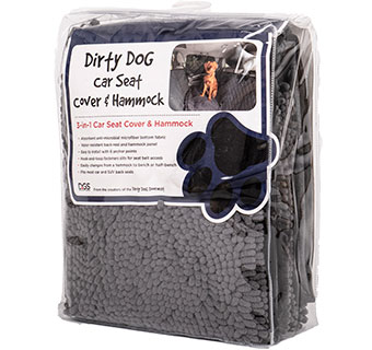 DIRTY DOG SINGLE CAR SEAT COVER AND HAMMOCK 44 IN X 35 IN COOL GREY 1/PKG