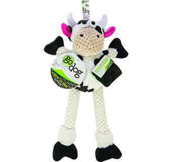 GODOG® CHECKERS™ JUST FOR ME SKINNY COW SQUEAKY PLUSH DOG TOY MINI 1/PKG