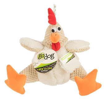GODOG CHECKERS FAT ROOSTER TOY LG WHITE
