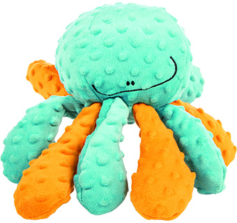 GODOG® CRAZY TUGS OCTOPUS SQUEAKY PLUSH DOG TOY LARGE 1/PKG