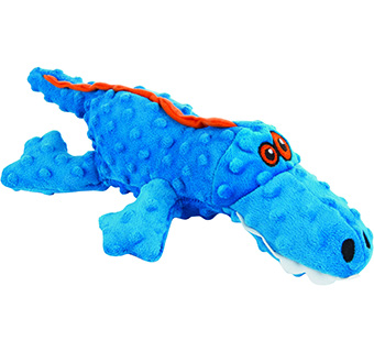 GODOG® GATORS SQUEAKY PLUSH DOG TOY BLUE LARGE 1/PKG