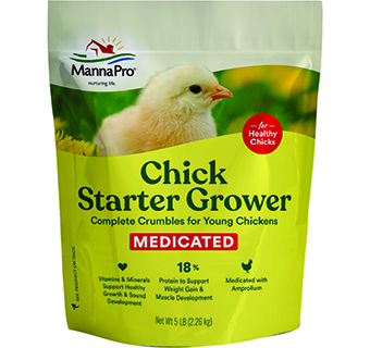 MANNA PRO CHICK STARTER MEDICATED CRUMBLES 5 LB 1/PKG