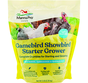 MANNA PRO GAMEBIRD SHOWBIRD STARTER GROWER CRUMBLES 5 LB 1/PKG